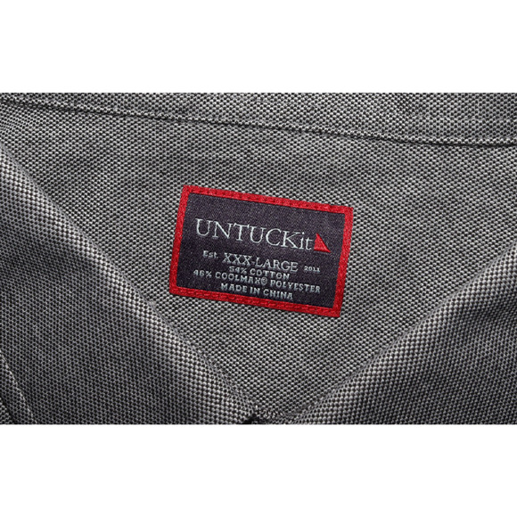 UNTUCKit Men's Long Sleeve Button Front Gray Shirt Size 3XL - Picture 6 of 7